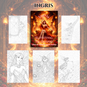 Ingris: El Festival de Chispas: Libro de colorear para adultos con hadas y mundos mágicos