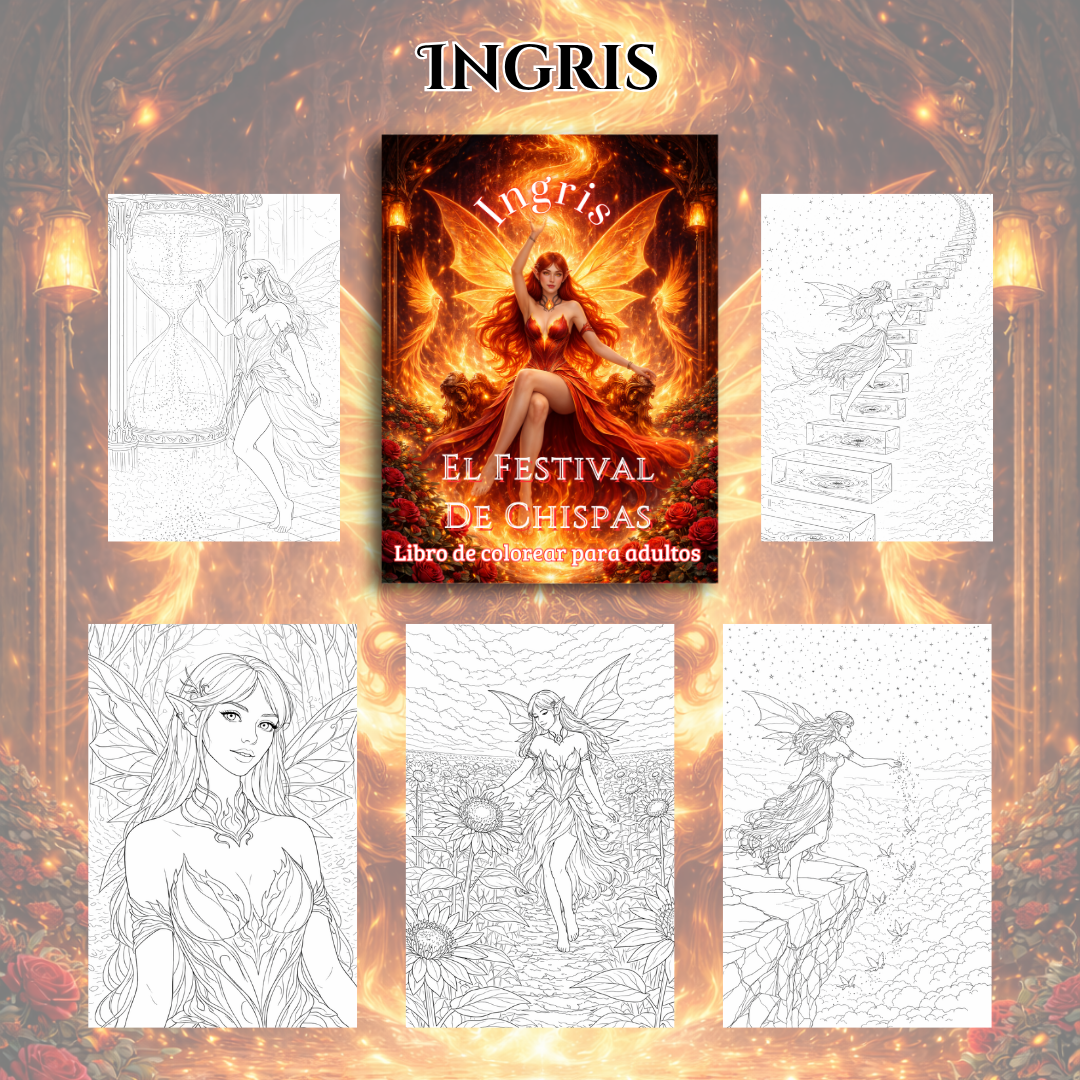 Ingris: El Festival de Chispas: Libro de colorear para adultos con hadas y mundos mágicos