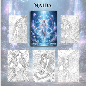 Naida: El Reino de Cristal: Libro de colorear para adultos con hadas y mundos mágicos